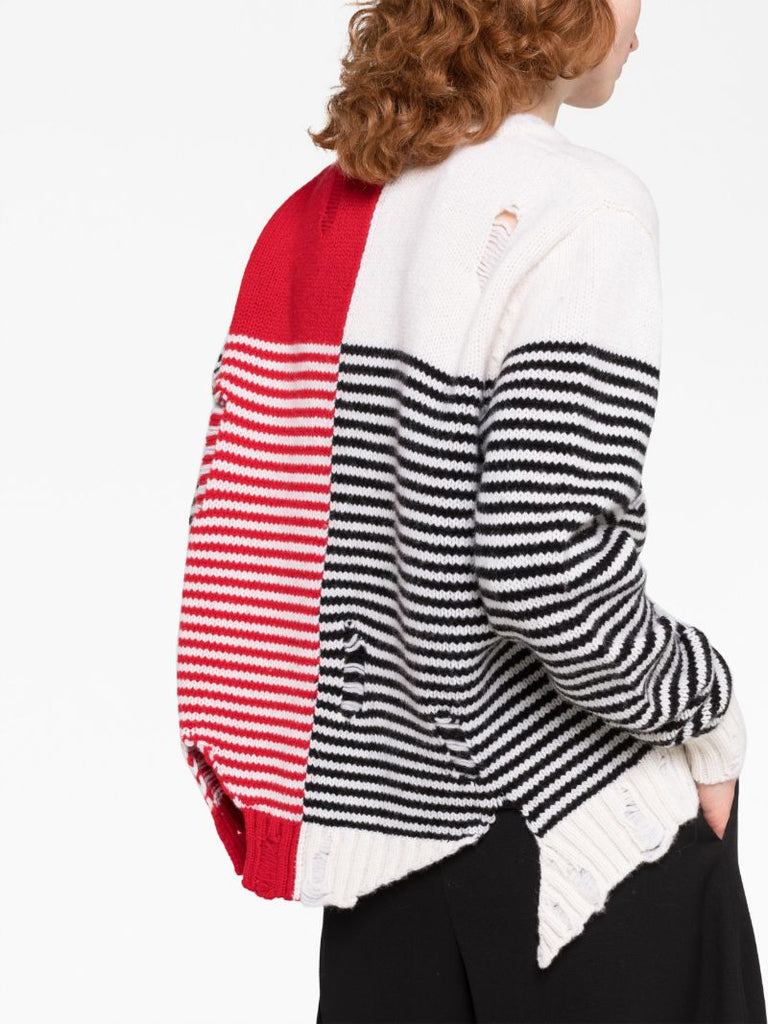 Multicolour Shred Striped Cardigan