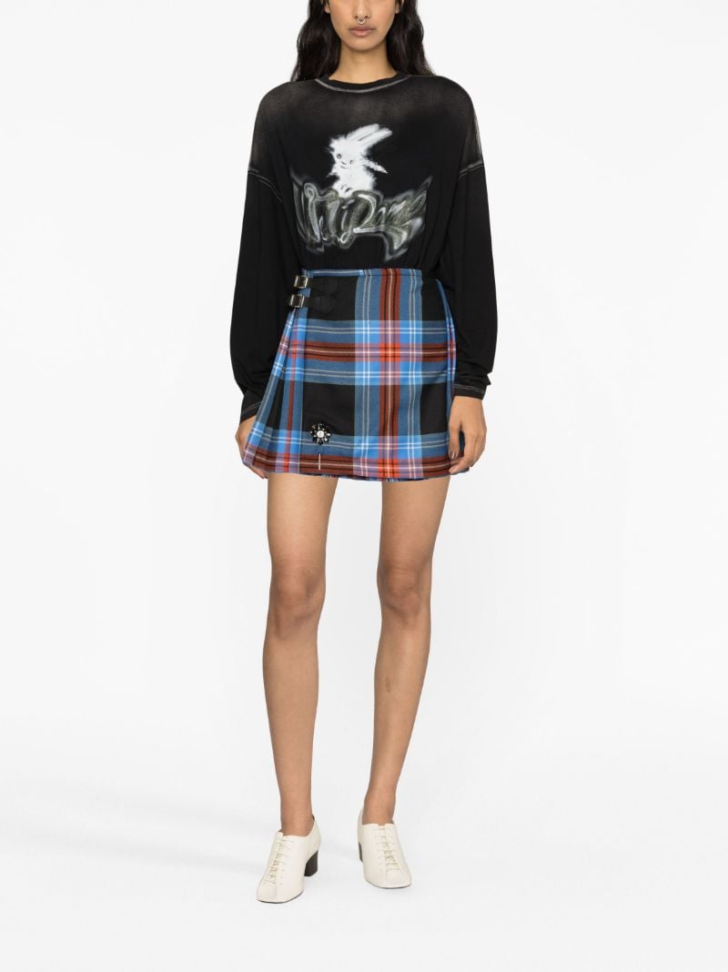 Blue and Red Tartan Print Mini Kilt