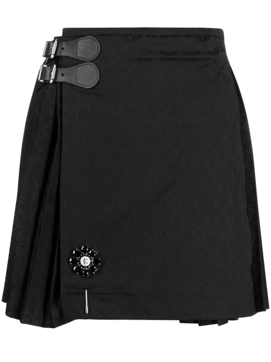 Black Jacquard Mini Kilt