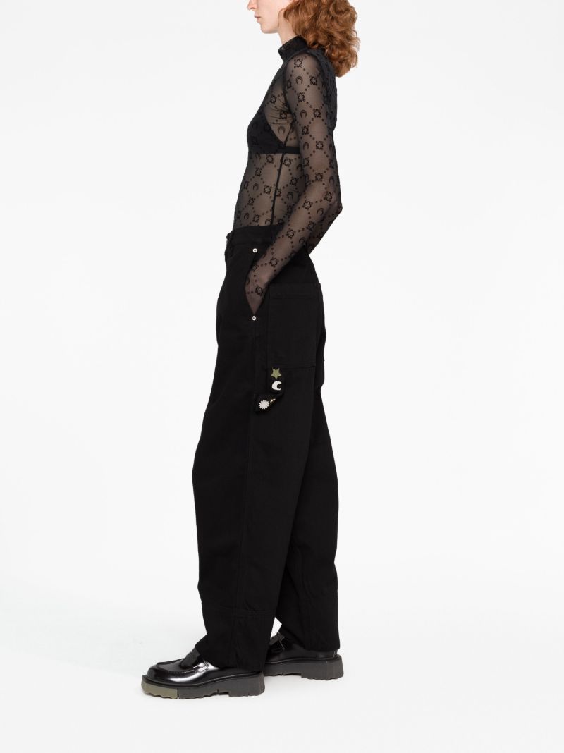 Black Symbol Cargo Jeans