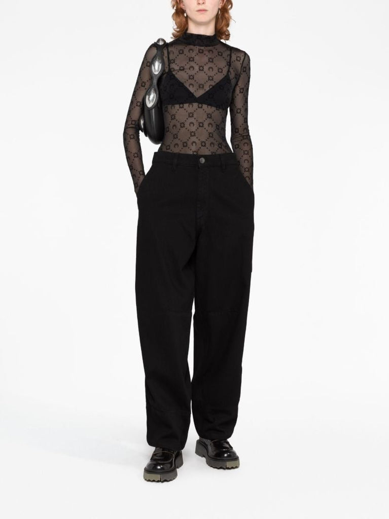 Black Symbol Cargo Jeans