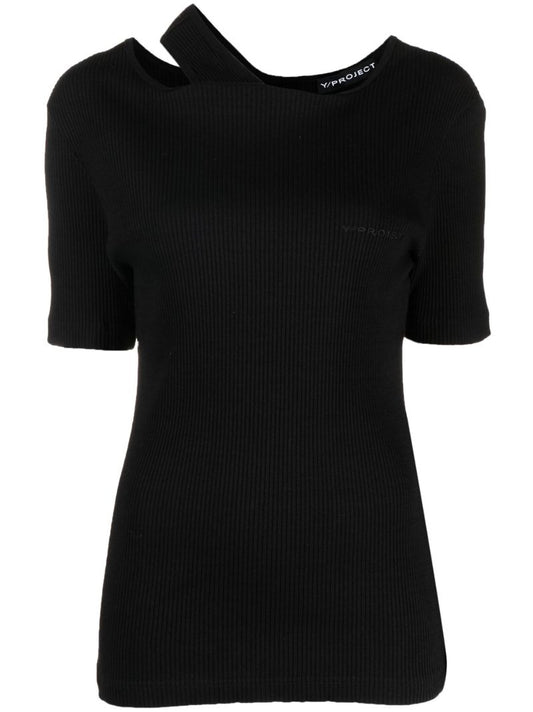 Black Cut-out T-shirt