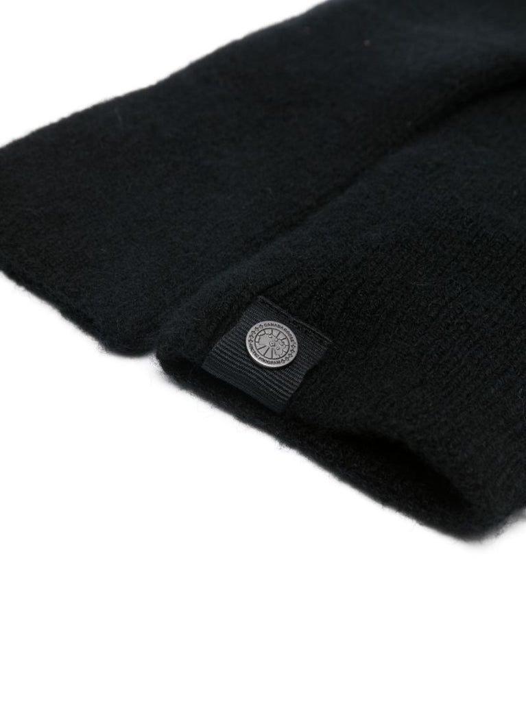 Black Logo-plaque Cashmere Gloves