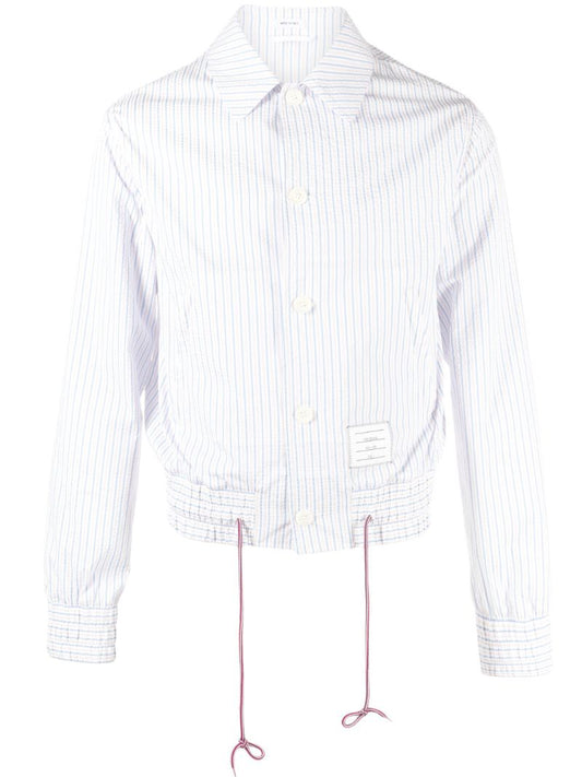 Blue Striped Shirt Jacket