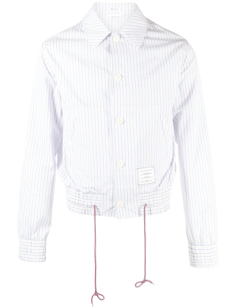 Blue Striped Shirt Jacket