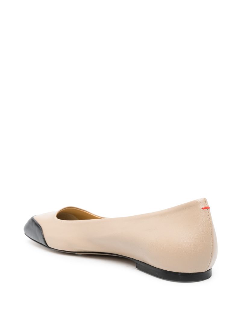 Neutral Iris Leather Ballerina Pumps