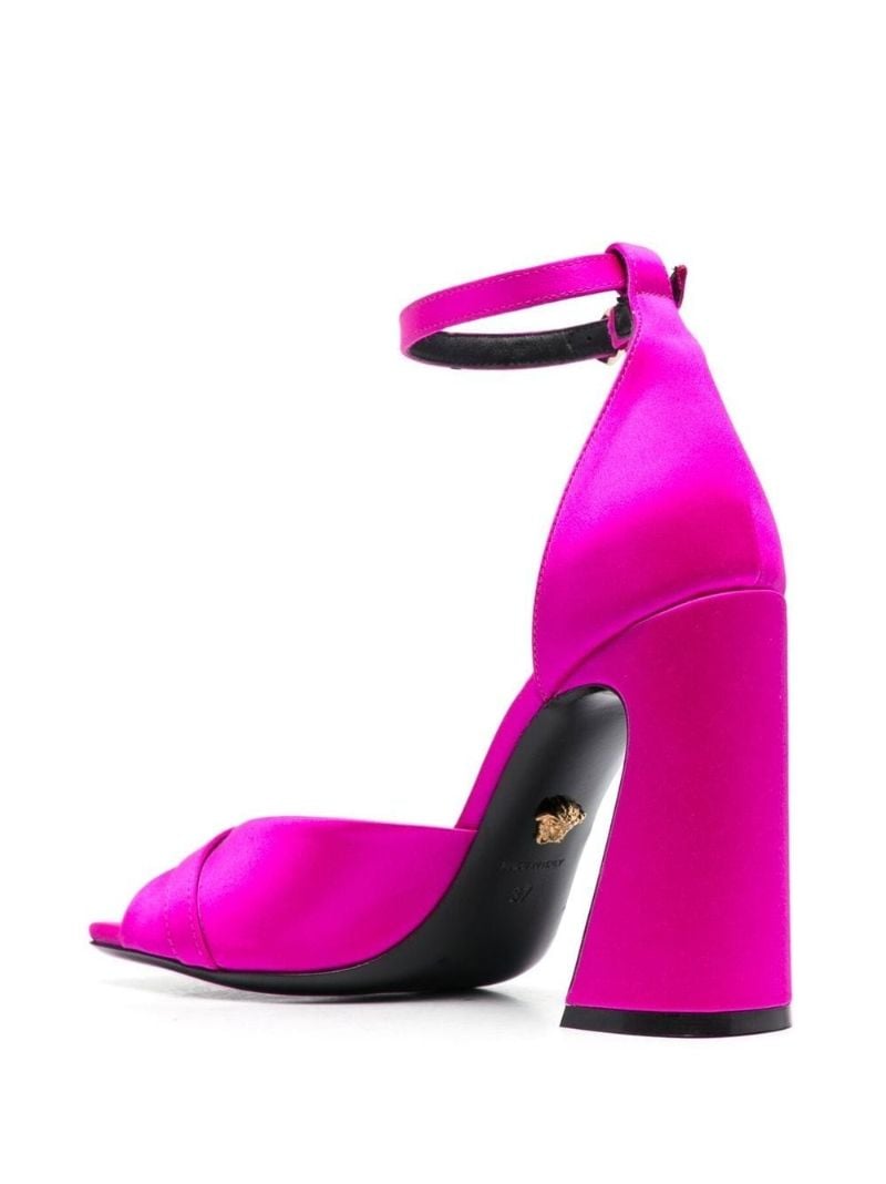 Pink 105  Medusa Head Satin Sandals