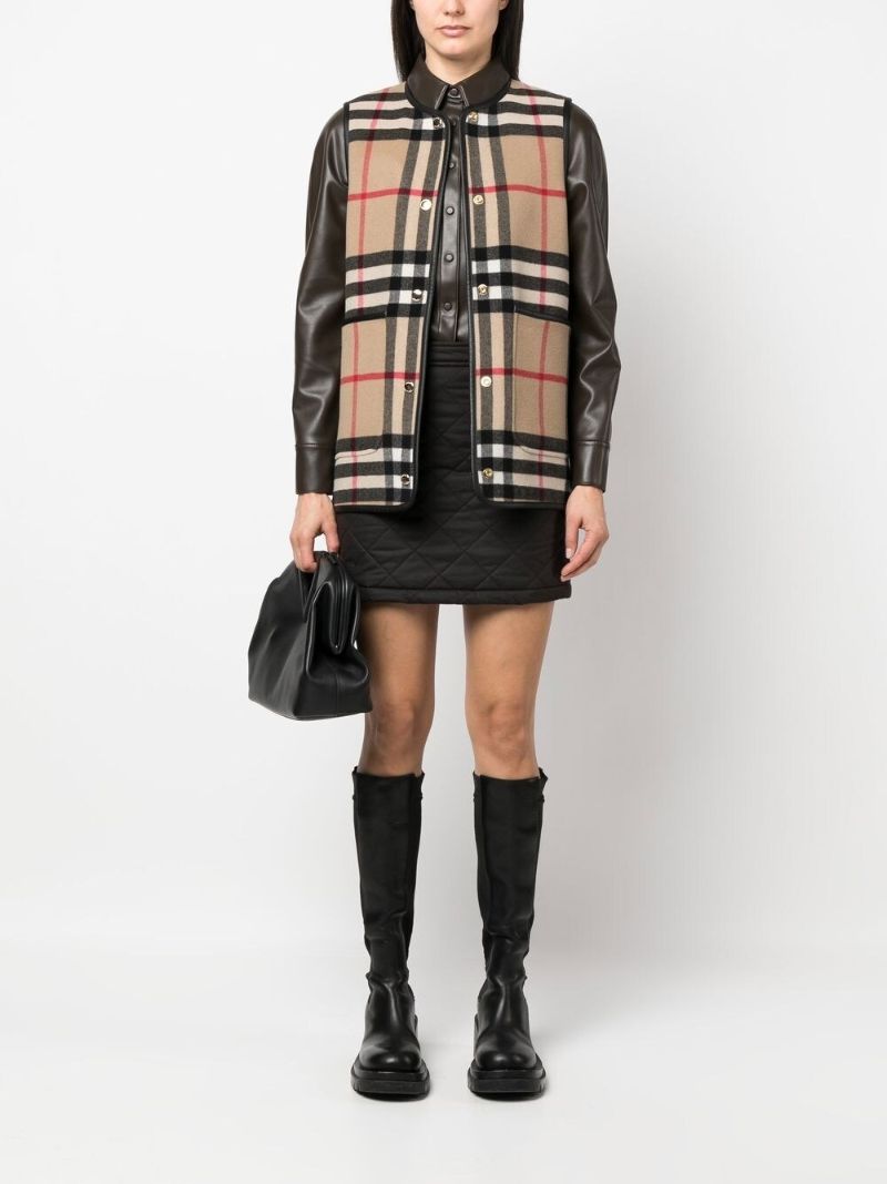 Brown Diamond Quilted A-line Skirt