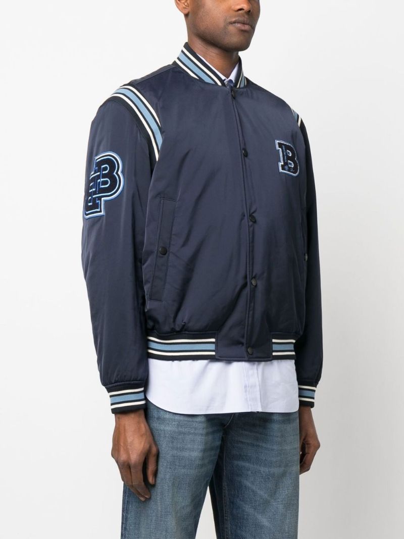 Dark Blue Logo Patch Bomber Jacket