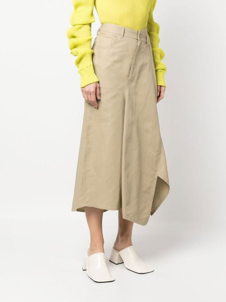 Neutral Deconstructed Midi Skirt
