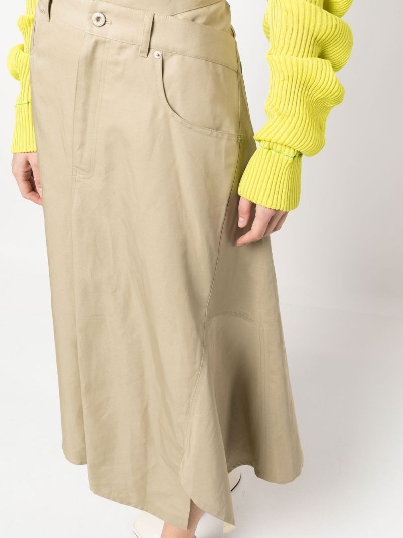 Neutral Deconstructed Midi Skirt