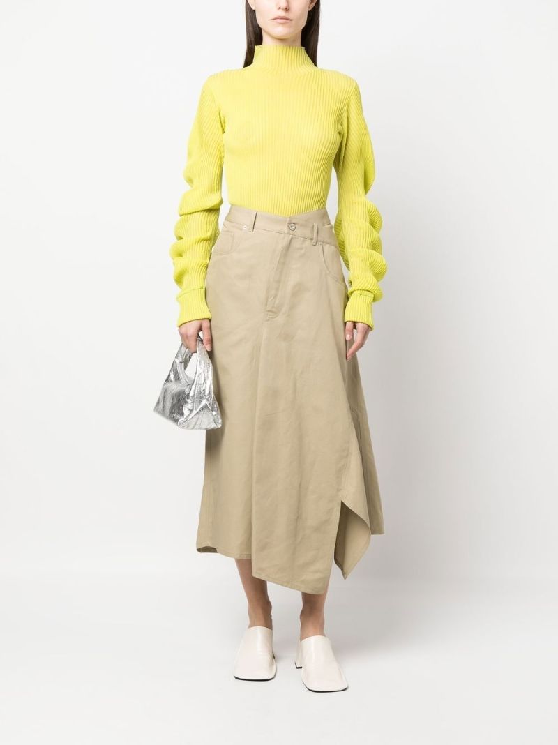 Neutral Deconstructed Midi Skirt