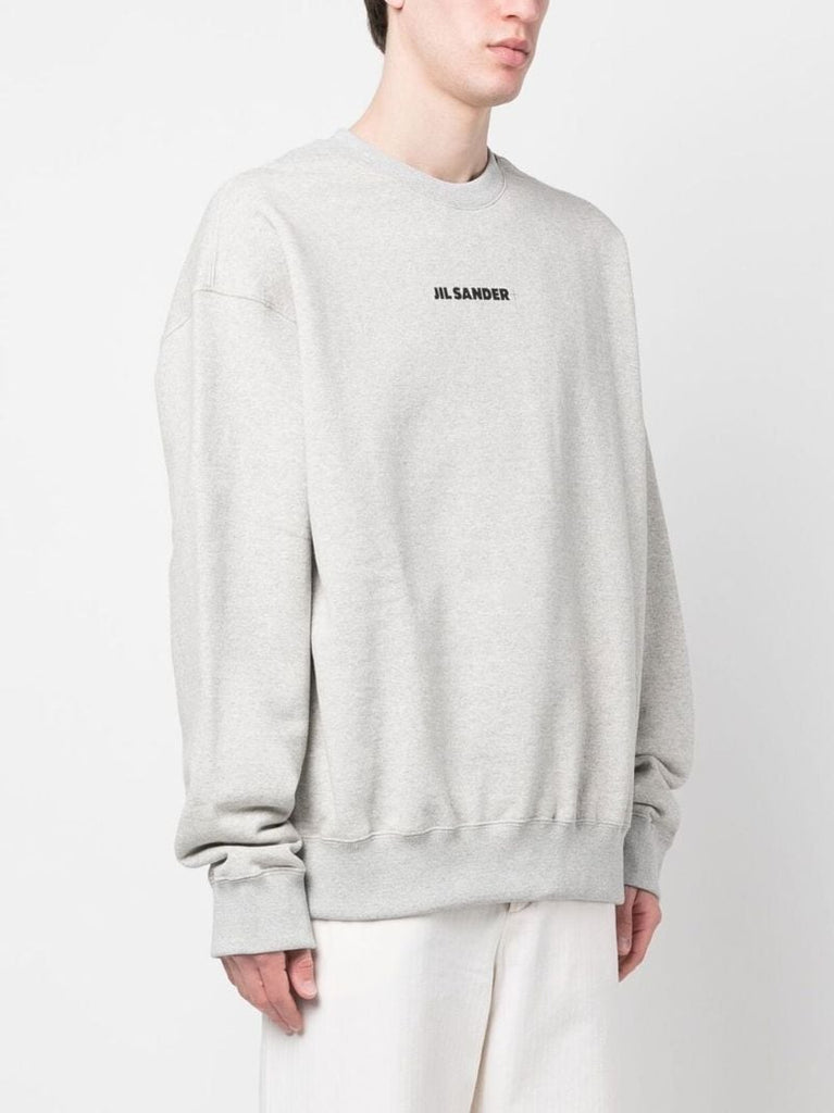 Grey Logo Print Crew Neck Sweatshirt