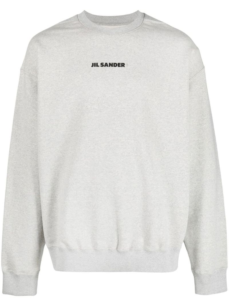 Grey Logo Print Crew Neck Sweatshirt
