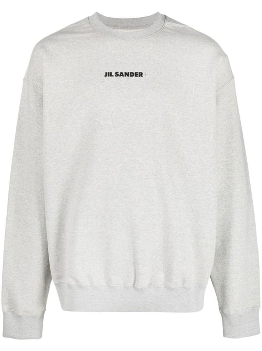 Grey Logo Print Crew Neck Sweatshirt