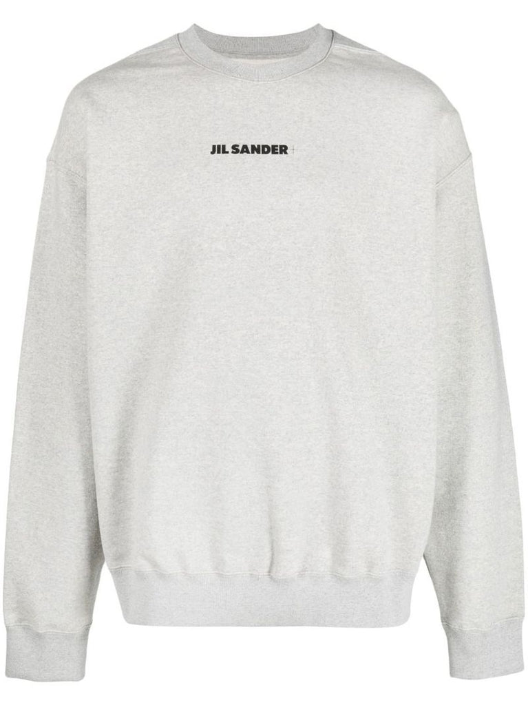 Grey Logo Print Crew Neck Sweatshirt