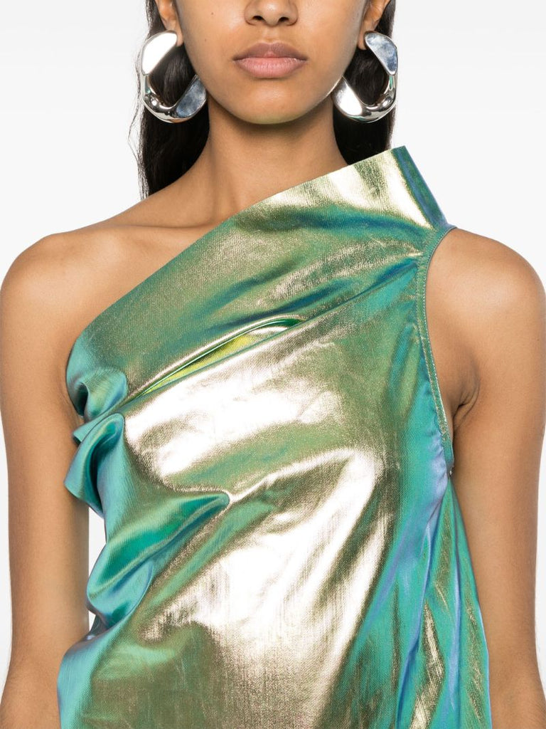 Green Athena One-shoulder Midi Dress
