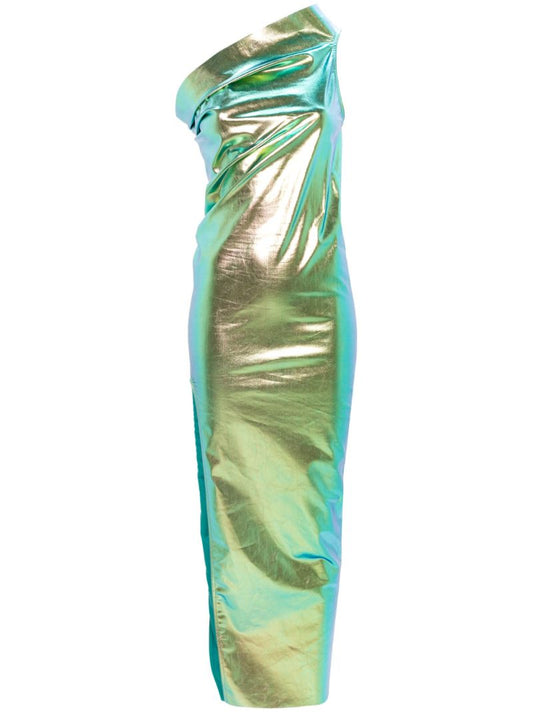 Green Athena One-shoulder Midi Dress