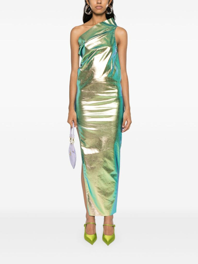 Green Athena One-shoulder Midi Dress