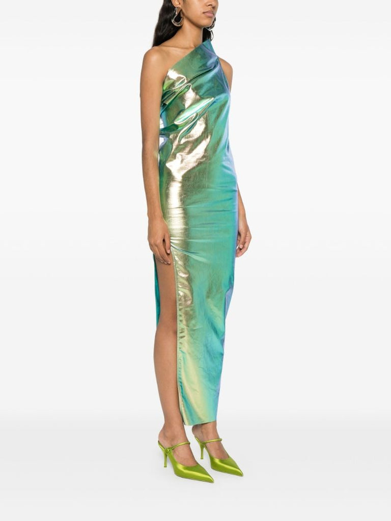 Green Athena One-shoulder Midi Dress