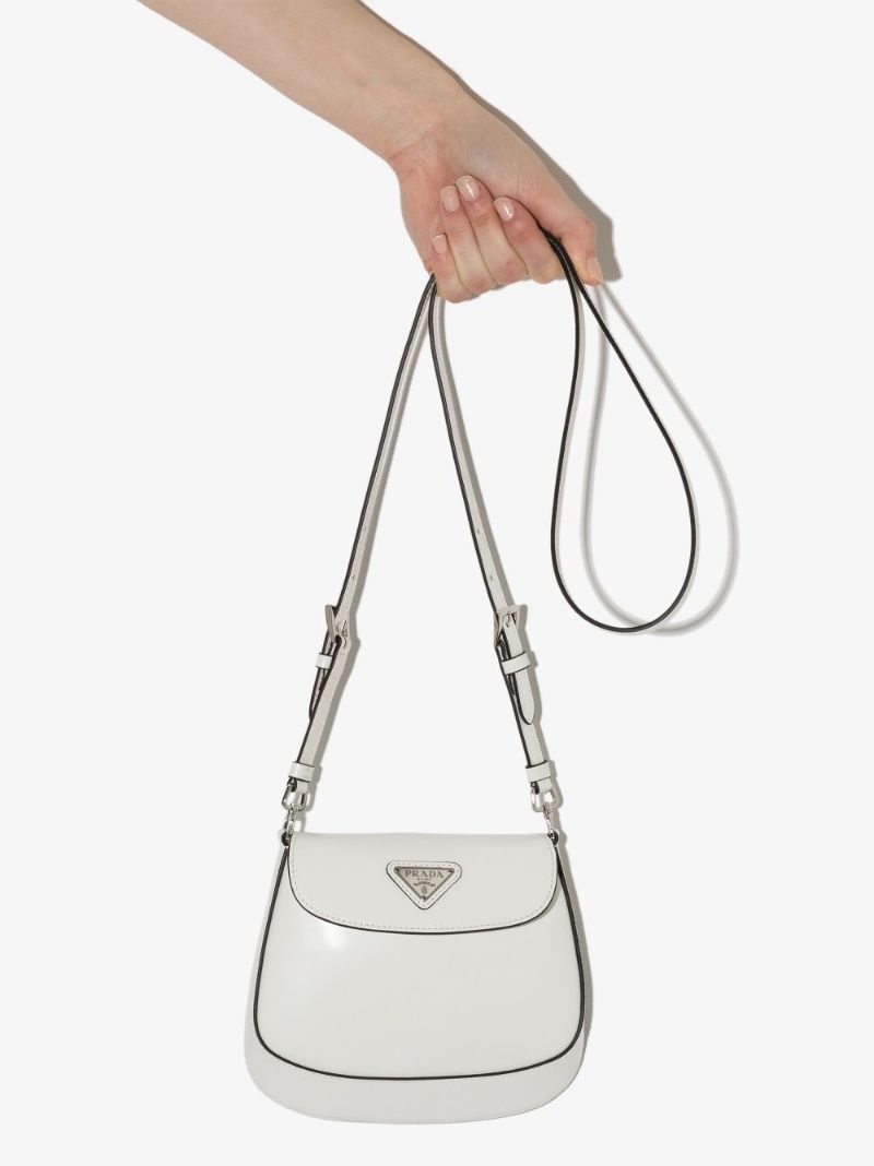 White Cleo Mini Leather Shoulder Bag