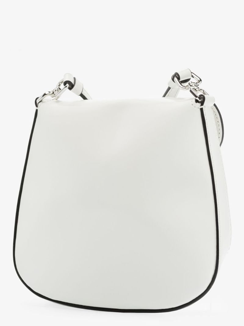 White Cleo Mini Leather Shoulder Bag