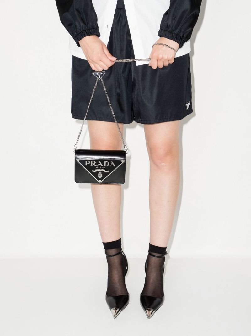Black Borse Flap Mini Shoulder Bag