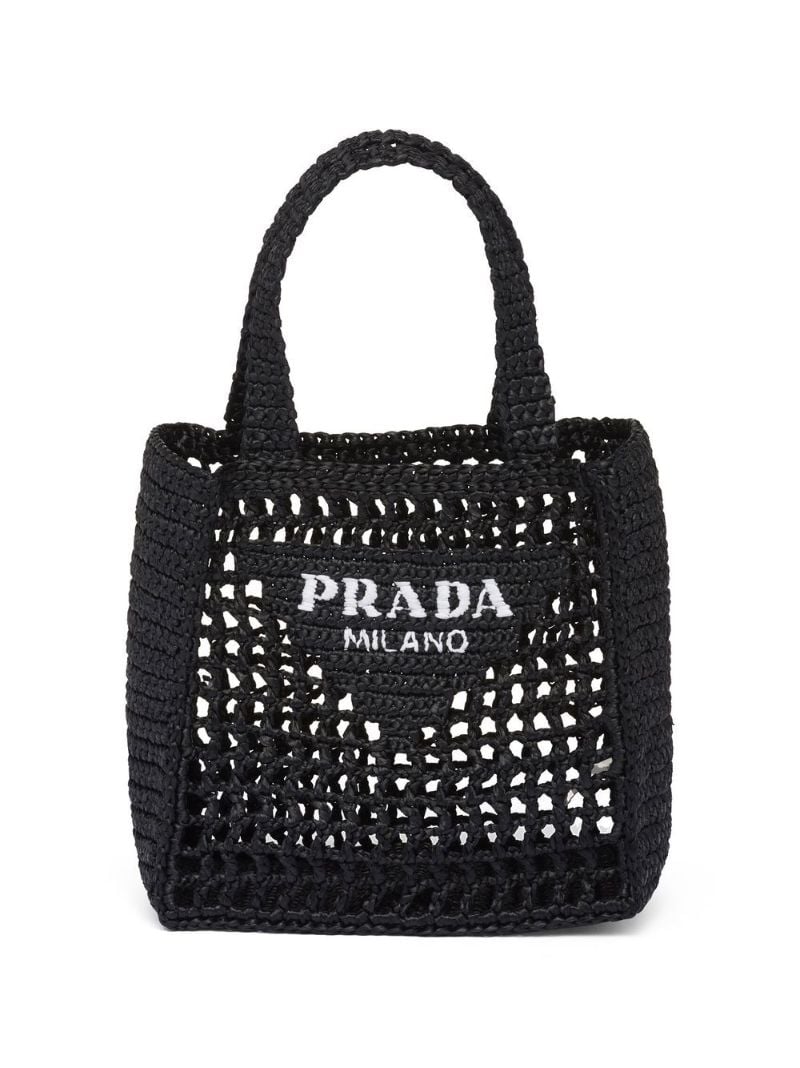 Black Small Crochet Tote Bag