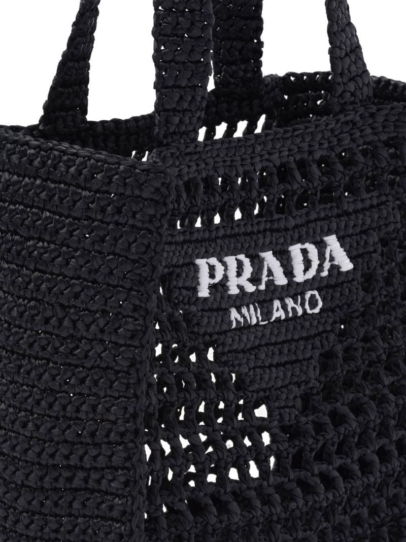 Black Small Crochet Tote Bag