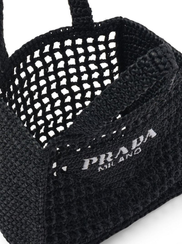 Black Small Crochet Tote Bag