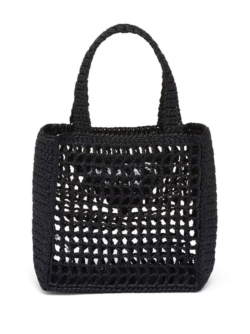Black Small Crochet Tote Bag
