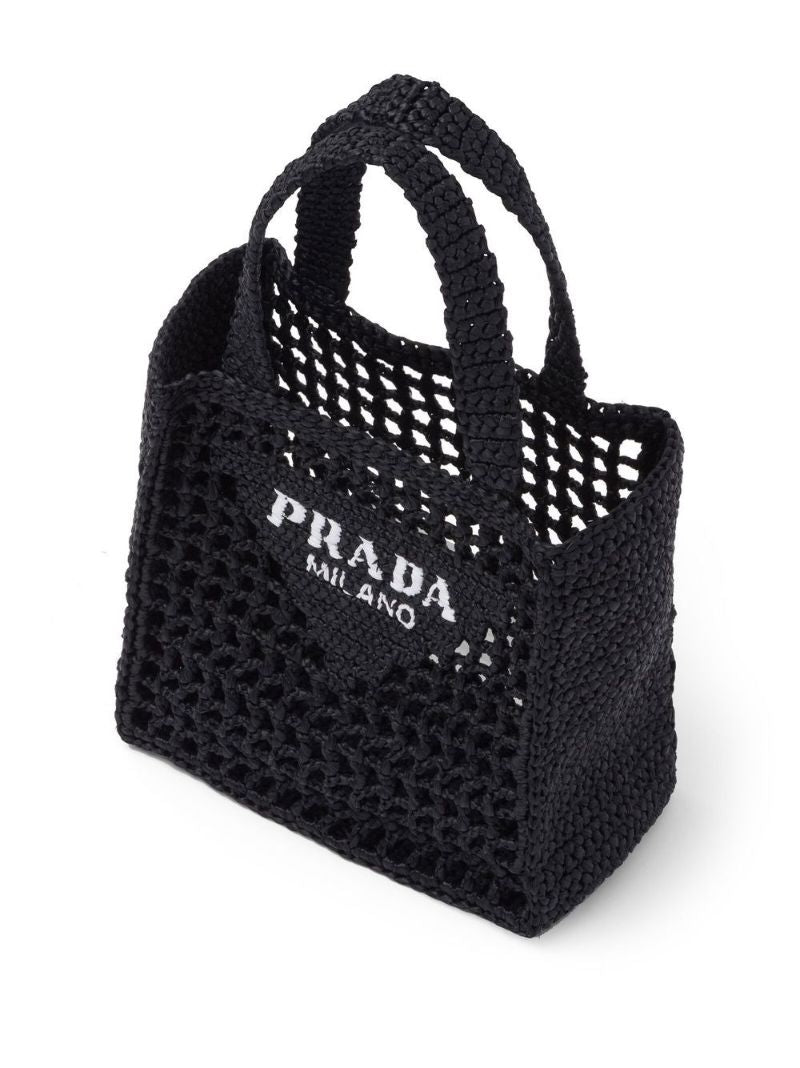 Black Small Crochet Tote Bag