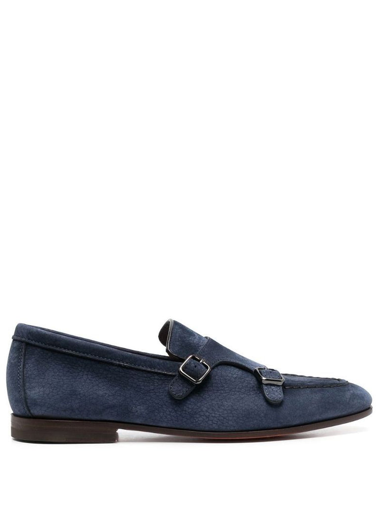 Blue Suede Monk Shoes