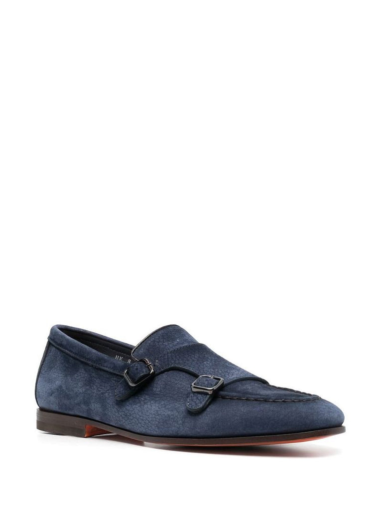 Blue Suede Monk Shoes