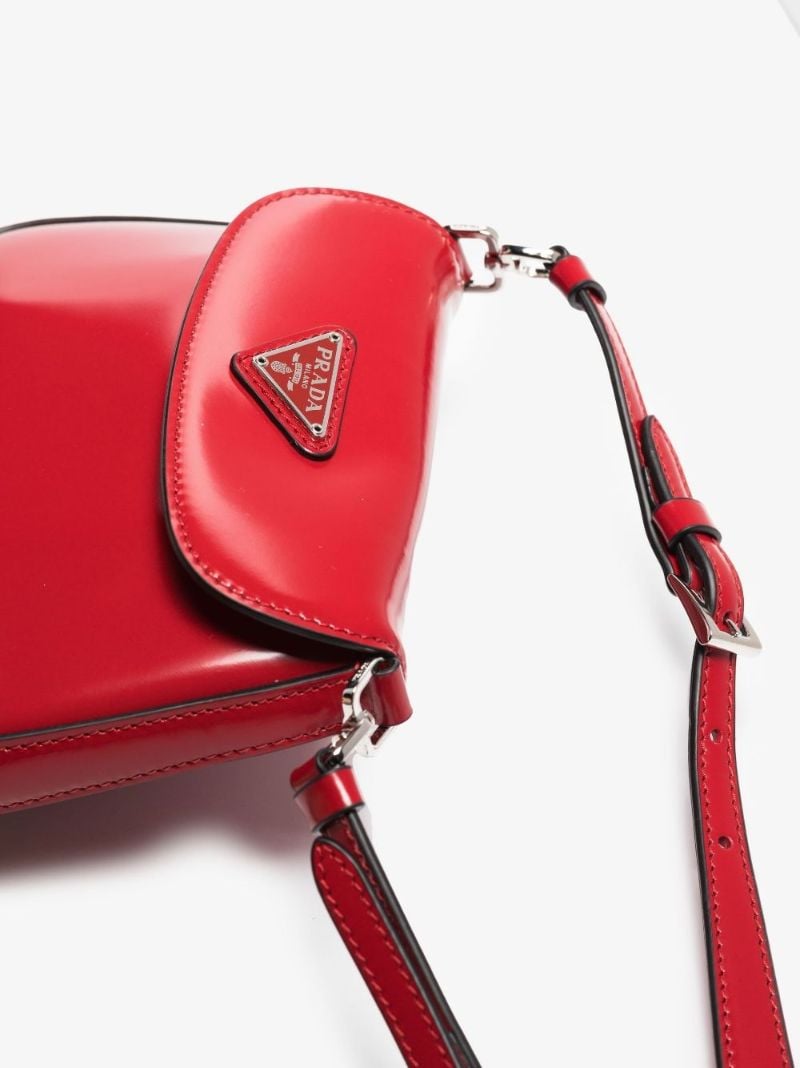 Red Cleo Mini Leather Shoulder Bag