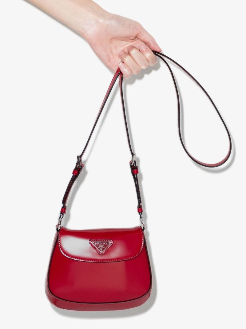 Red Cleo Mini Leather Shoulder Bag