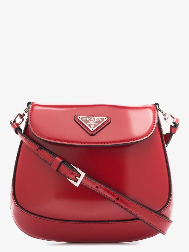 Red Cleo Mini Leather Shoulder Bag