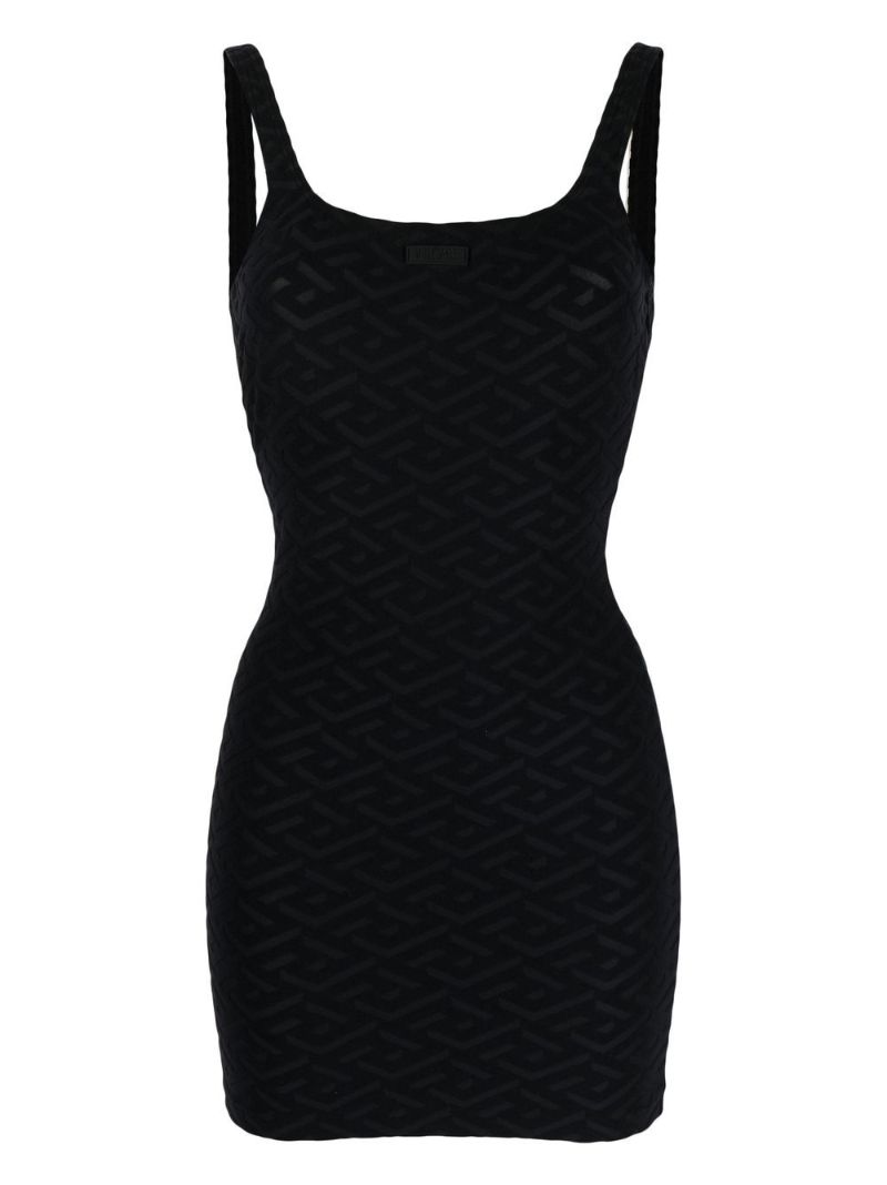 Black La Greca Towel Mini Dress