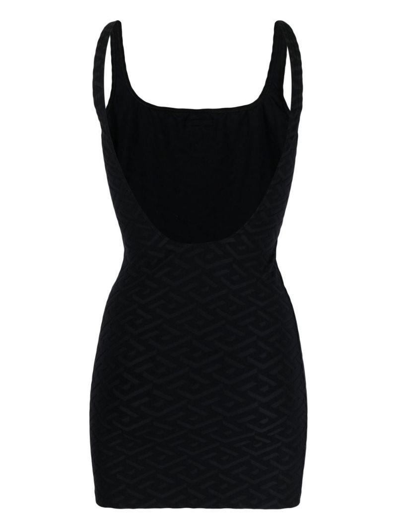 Black La Greca Towel Mini Dress