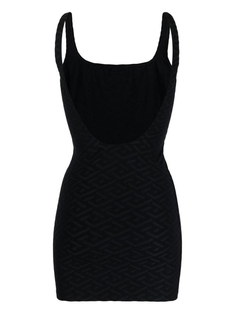 Black La Greca Towel Mini Dress