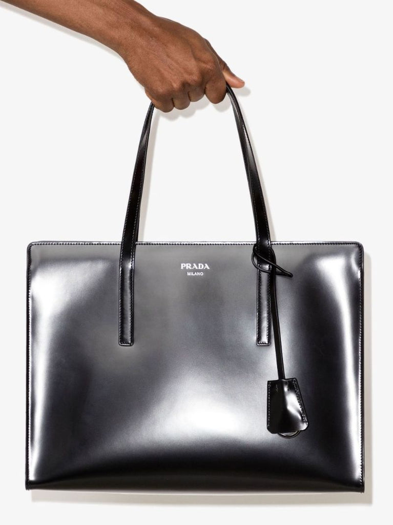 Black Carolyn Re-edition 1995 Large Leather Tote Bag