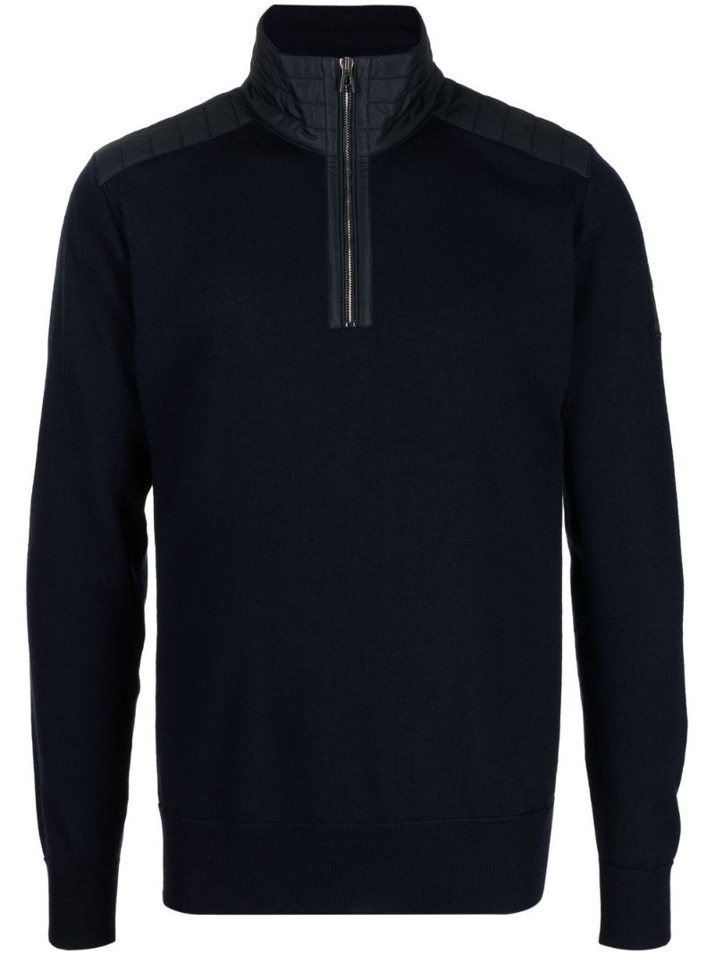 Blue Kilminton Half-zip Wool Sweater