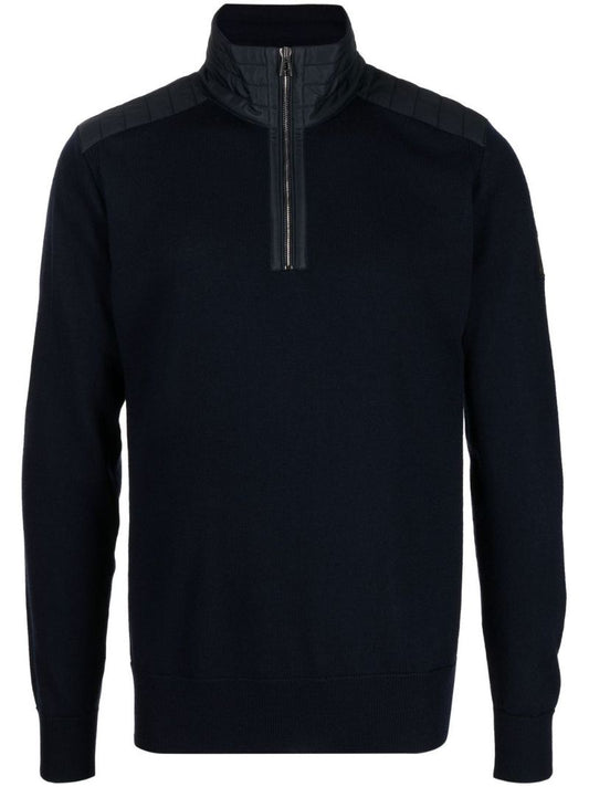 Blue Kilminton Half-zip Wool Sweater