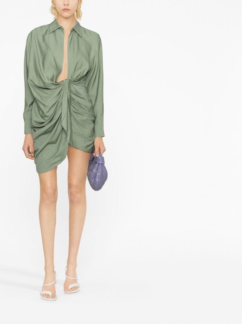 Green La Robe Bahia Draped Mini Dress