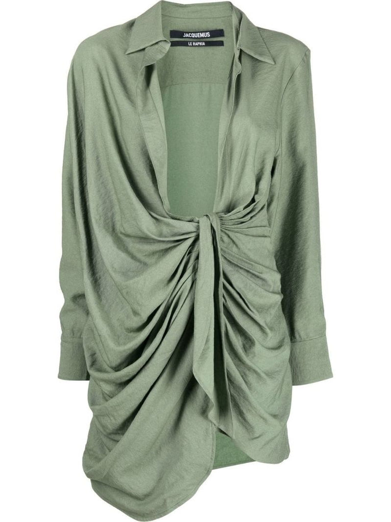 Green La Robe Bahia Draped Mini Dress