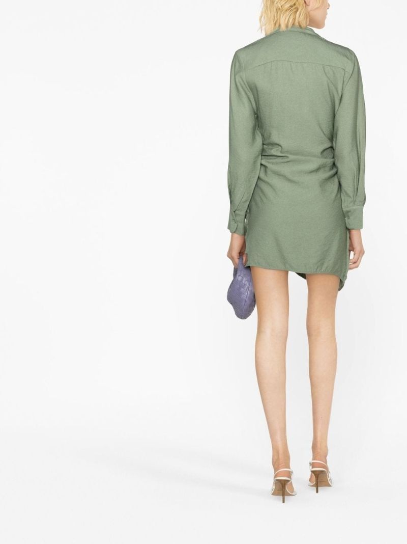 Green La Robe Bahia Draped Mini Dress