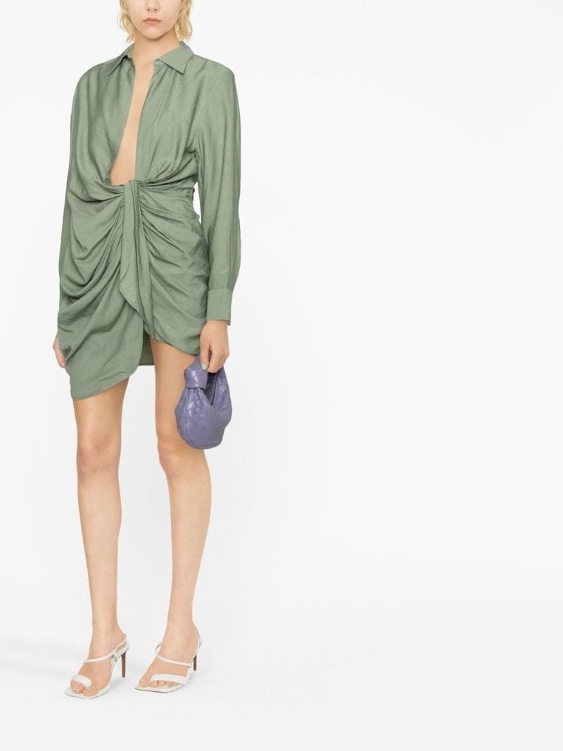 Green La Robe Bahia Draped Mini Dress
