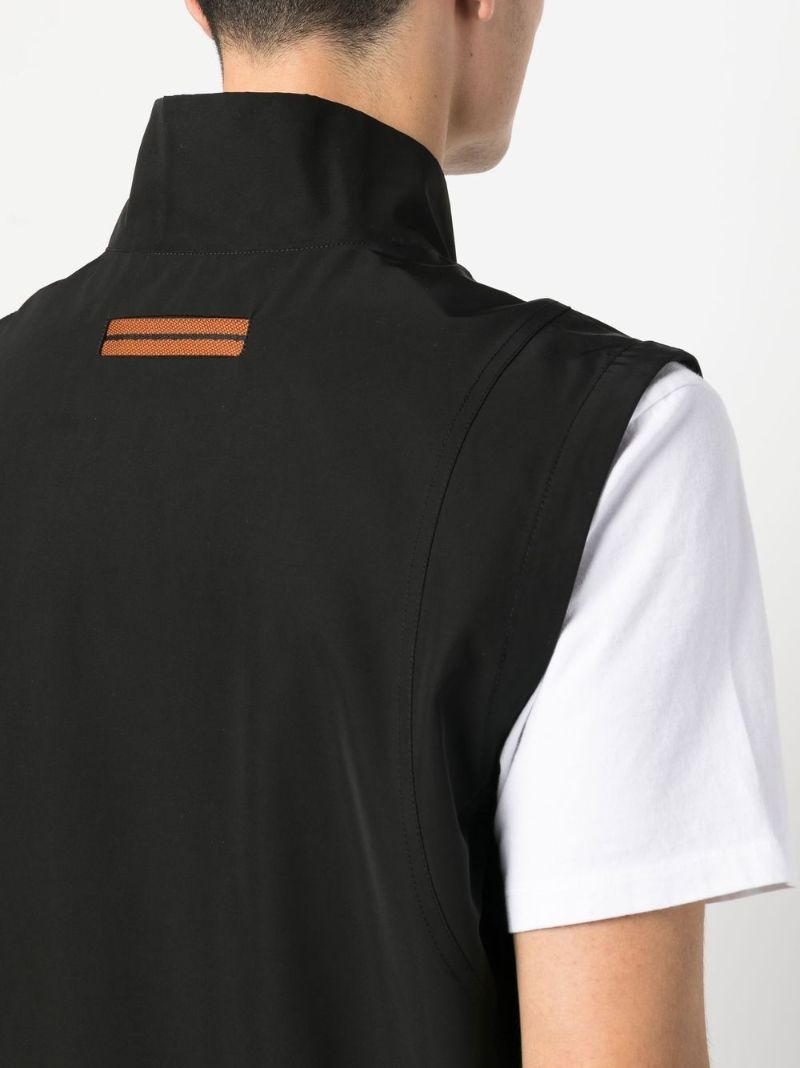 Black High Neck Zip-up Gilet