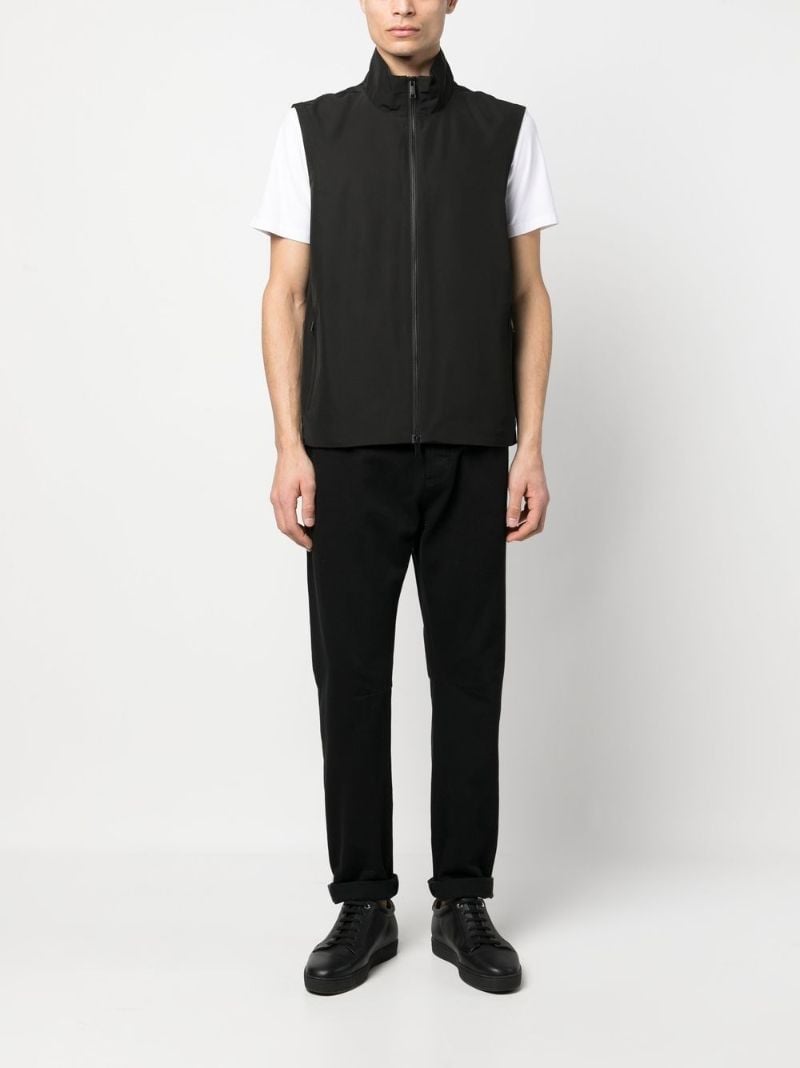 Black High Neck Zip-up Gilet