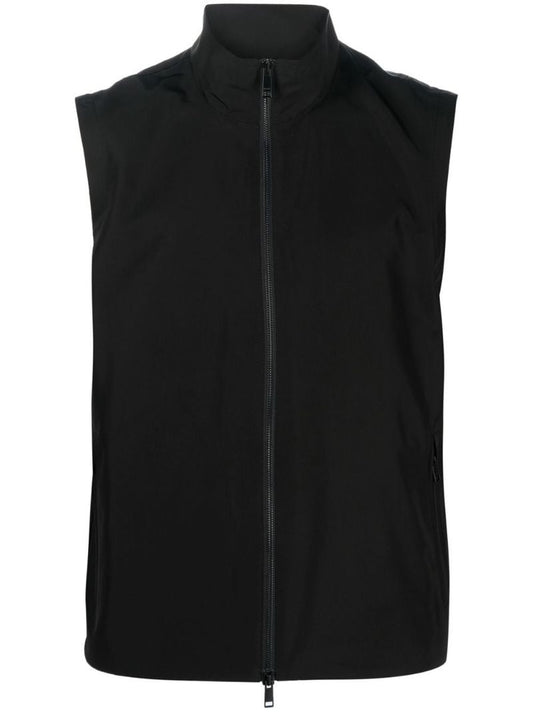 Black High Neck Zip-up Gilet